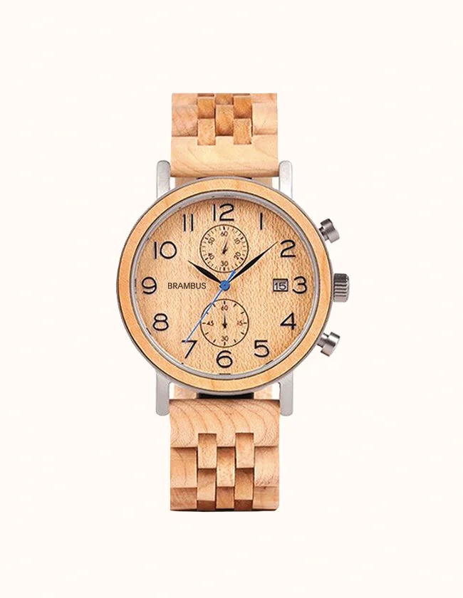 Montre en Bois d’Érable - Éclairage Naturel