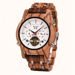 Montre en Bois de Zébre - Automatique