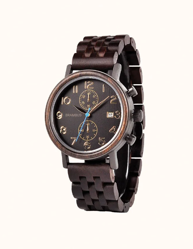 Montre en Bois d'Ébène Noir