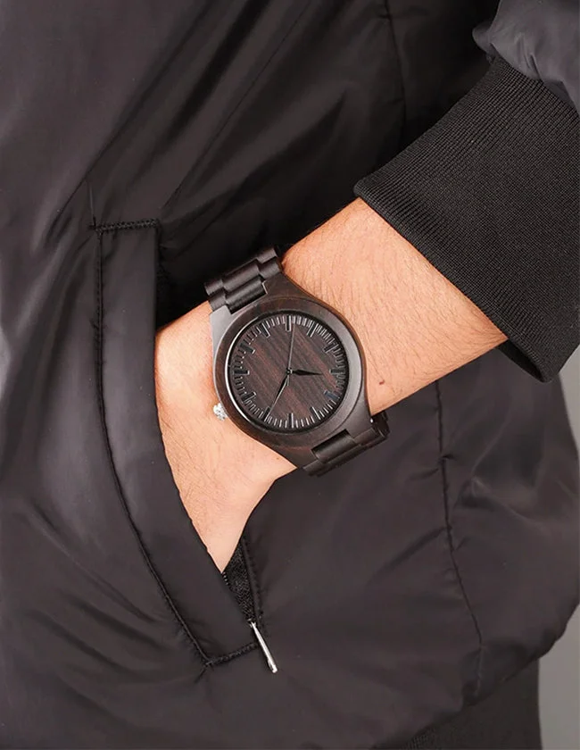 Montre en Bois Chocolat pour le Sport