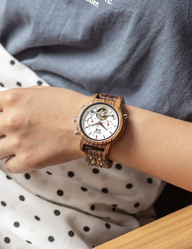 Montre Automatique en Bois pour Femme