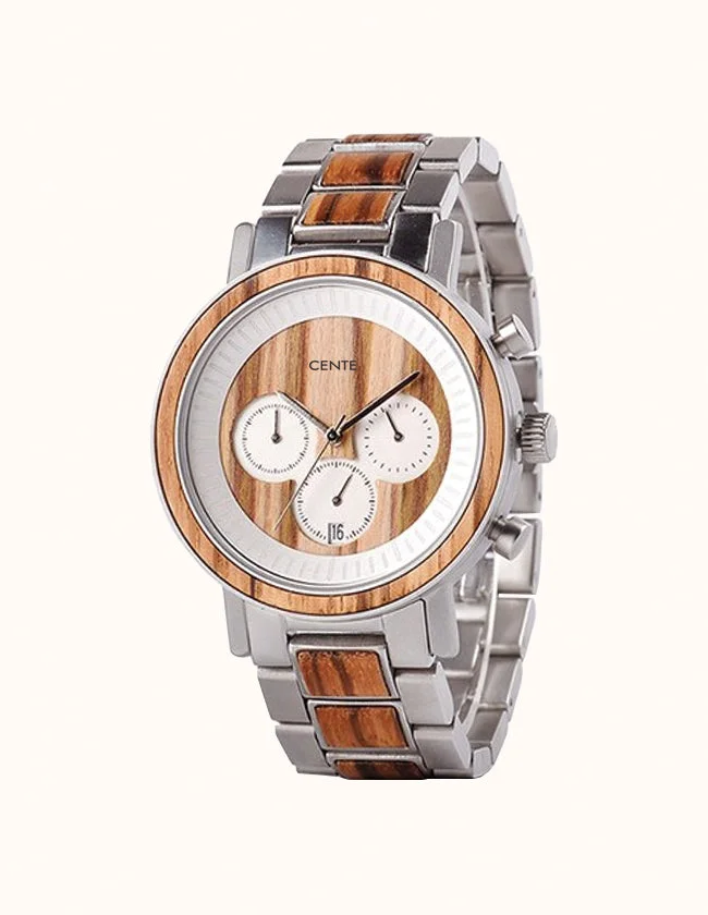 Montre en Bois Zébra et Métal