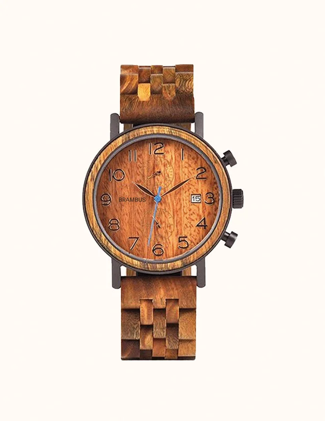 Montre en Bois de Santal Rouge Artisanale