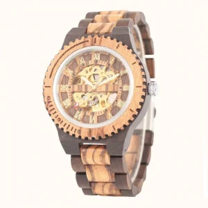 Montre Mécanique en Bois de Zèbre