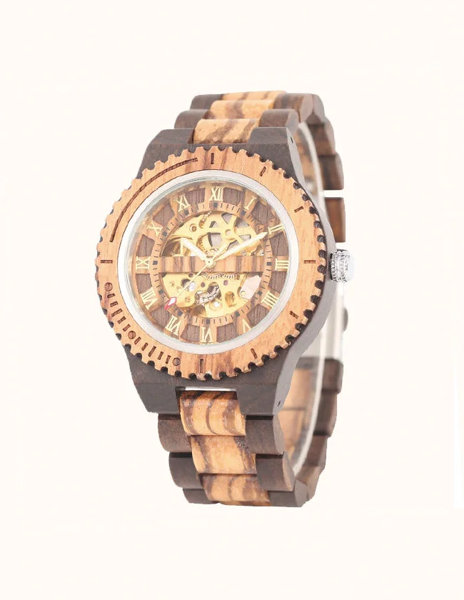 Montre Mécanique en Bois de Zèbre