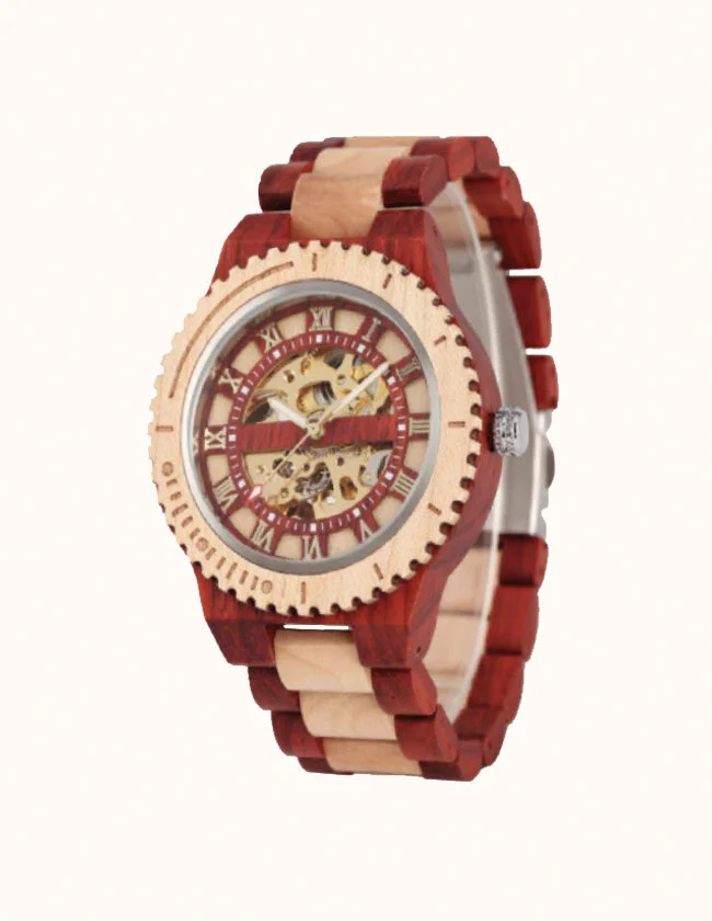 Montre Skeleton en Bois