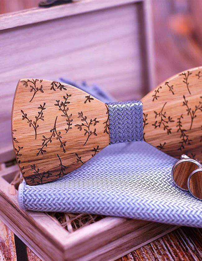 Nœud Papillon en Bois Naturel