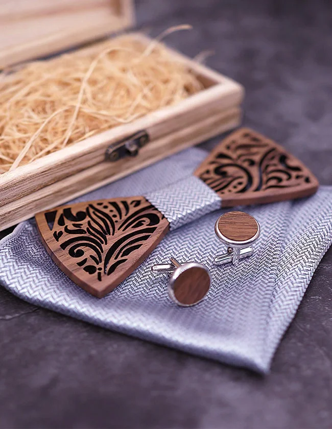 Nœud Papillon avec Boutons de Manchettes
