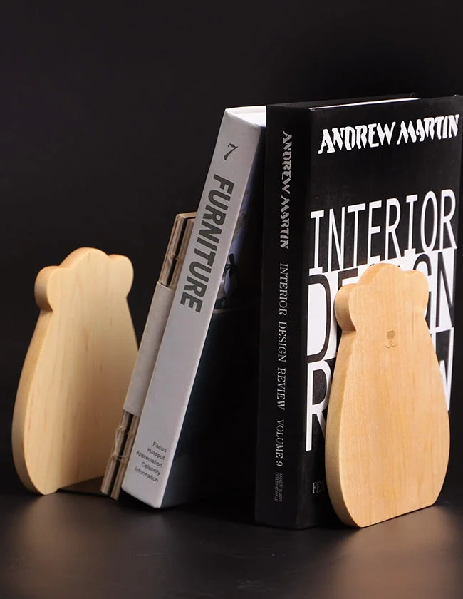 Serre Livres en Bois Décoratif